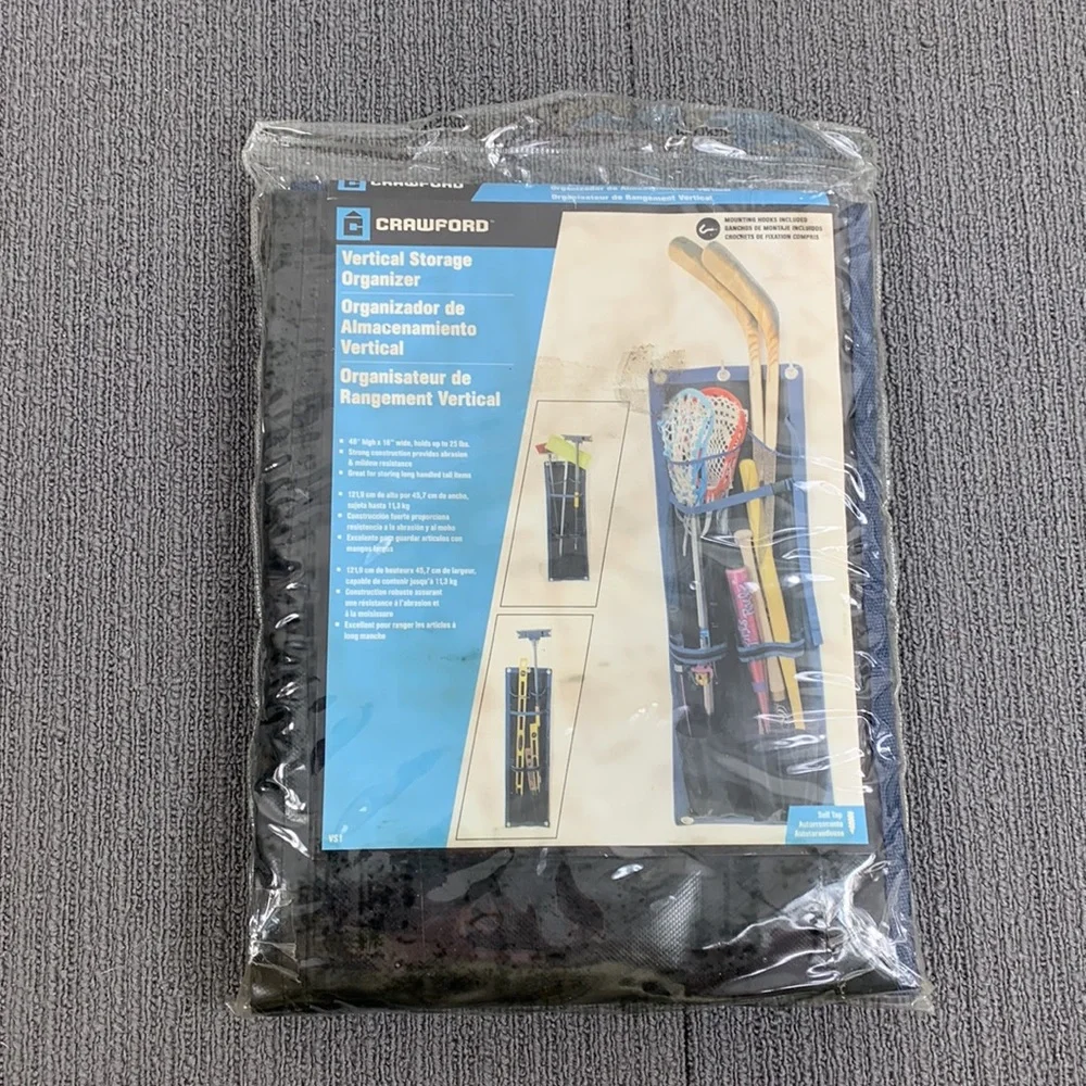 Crawford Vertical Storage Organizer Blue Black Heavy Duty 48